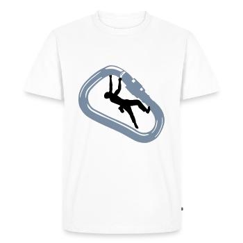 Climber and Carabiner - T-shirt Premium bio Homme - blanc - Devant - Nico (187cm)