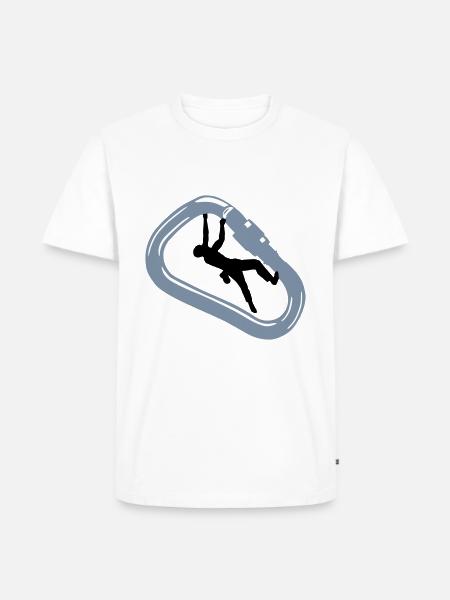 Climber and Carabiner - Men's Premium Organic T-Shirt - white