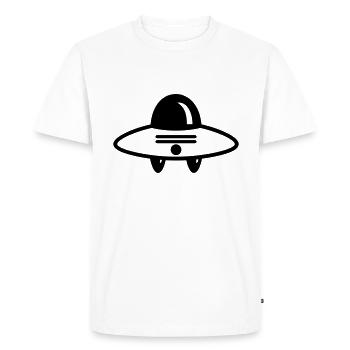 fliegende Untertasse - Männer Premium Bio T-Shirt - Weiß - Vorne - Nico (187cm)