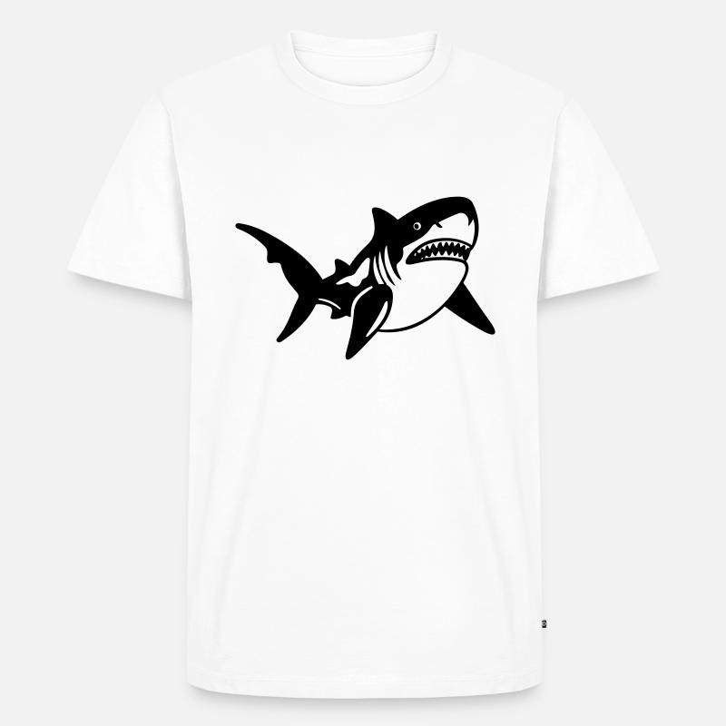 Hai - Männer Premium Bio T-Shirt - Weiß