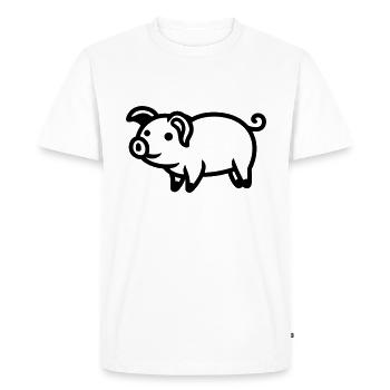 pig - Men's Premium Organic T-Shirt - white - Front - Nico (187cm)