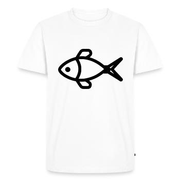 fish - Men's Premium Organic T-Shirt - white - Front - Nico (187cm)