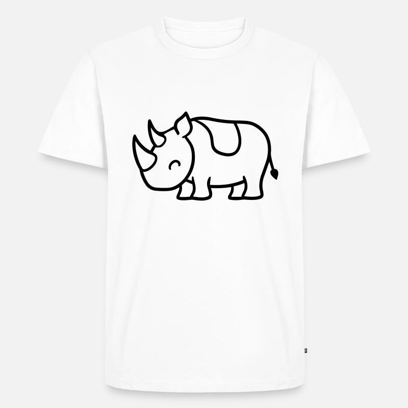 Nashorn - Männer Premium Bio T-Shirt - Weiß