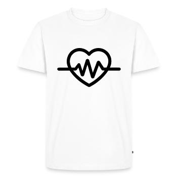 battement de coeur - T-shirt Premium bio Homme - blanc - Devant - Nico (187cm)