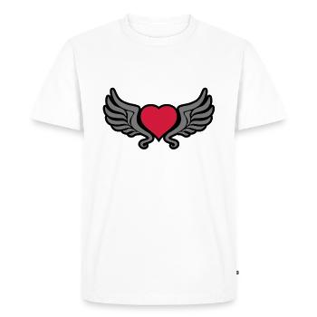 tribal_heart_wings_kontur_3c - T-shirt Premium bio Homme - blanc - Devant - Nico (187cm)