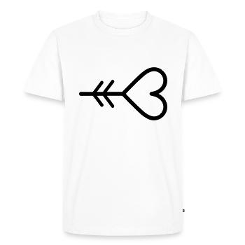 Flèche coeur - T-shirt Premium bio Homme - blanc - Devant - Nico (187cm)