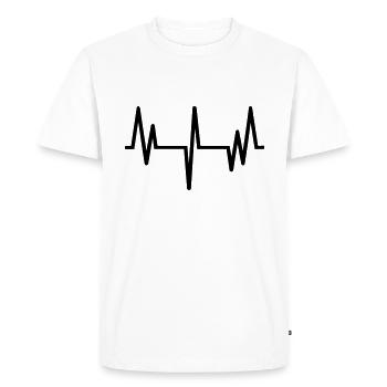 Pulse, heartbeat - Men's Premium Organic T-Shirt - white - Front - Nico (187cm)