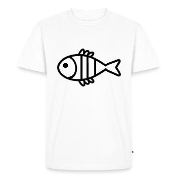 Fisch - Männer Premium Bio T-Shirt - Weiß - Vorne - Nico (187cm)