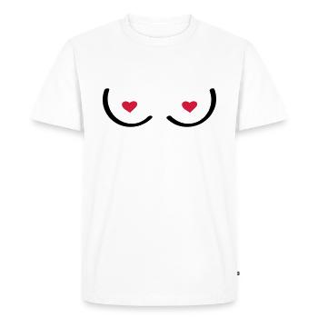 Sexy jeune femme. Seins érotiques. - T-shirt Premium bio Homme - blanc - Devant - Nico (187cm)