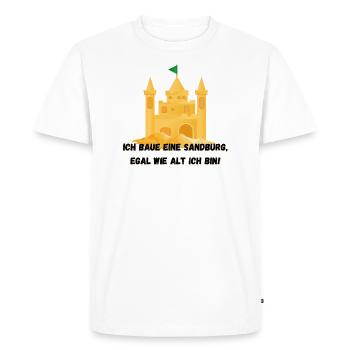 Sandcastle - I'll build a sandcastle, no matter how old - Men's Premium Organic T-Shirt - white - Front - Nico (187cm)