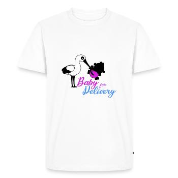 Naissance, bébé pour l'accouchement - naissance + accouchement - T-shirt Premium bio Homme - blanc - Devant - Nico (187cm)
