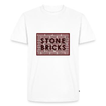 stone bricks - bricks - Men's Premium Organic T-Shirt - white - Front - Nico (187cm)