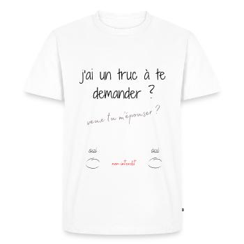 Veux tu m'épouser ? - T-shirt Premium bio Homme - blanc - Devant - Nico (187cm)
