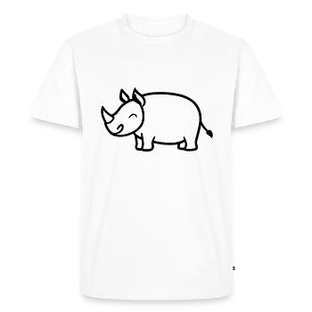 Rhinoceros - Men's Premium Organic T-Shirt - white - Front - Nico (187cm)