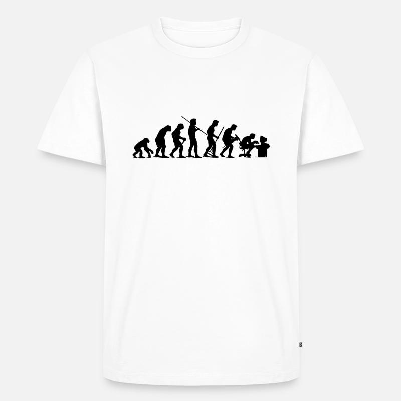 Darwin Evolution - Männer Premium Bio T-Shirt - Weiß
