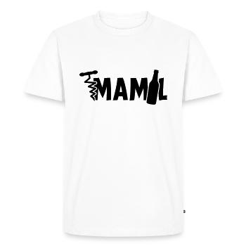 Mamil. Vélo de route, bière et vin et mauvais vêtements - T-shirt Premium bio Homme - blanc - Devant - Nico (187cm)
