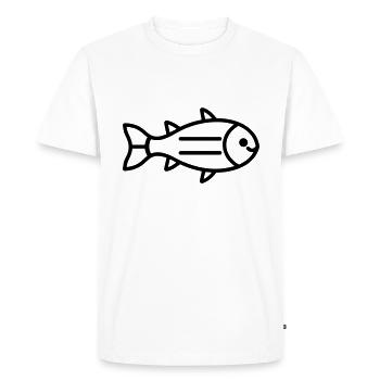 fish - Men's Premium Organic T-Shirt - white - Front - Nico (187cm)