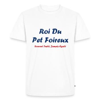 Roi du pet foireux - T-shirt Premium bio Homme - blanc - Devant - Nico (187cm)