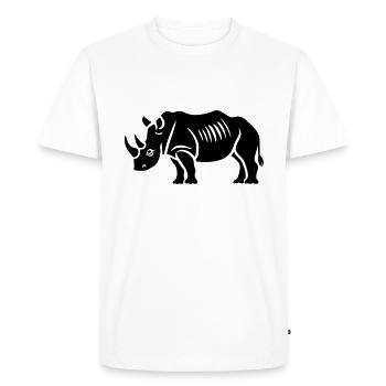 Rhinoceros - Men's Premium Organic T-Shirt - white - Front - Nico (187cm)