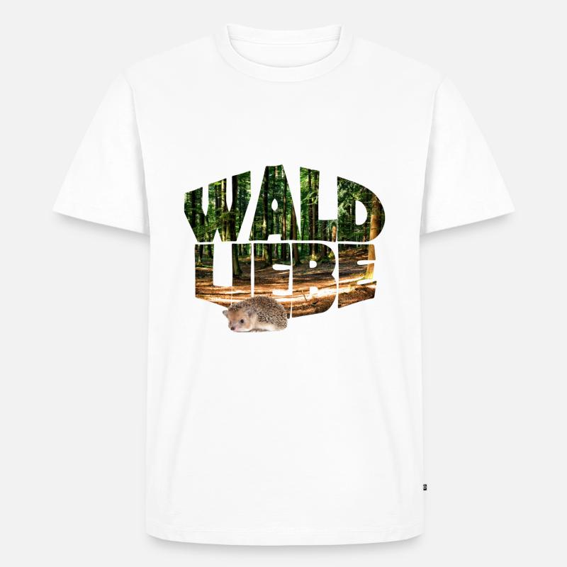 wald 20 waldliebe mit igel - Männer Premium Bio T-Shirt - Weiß