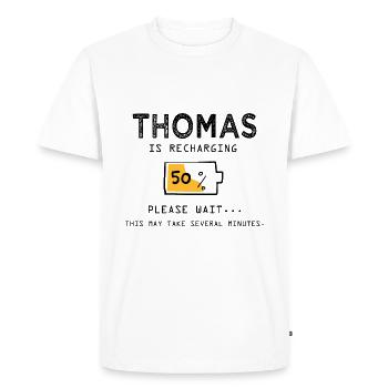 Thomas Funny Name Sarcastic Funny Gifts - Men's Premium Organic T-Shirt - white - Front - Nico (187cm)