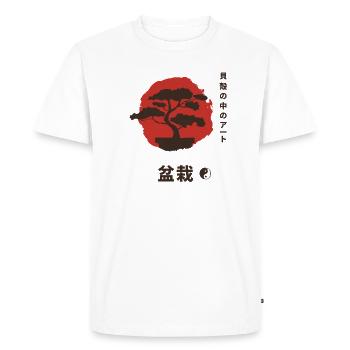 Bonsai arbre Yin et Yang symbole Japon méditation - T-shirt Premium bio Homme - blanc - Devant - Nico (187cm)