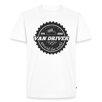 Logo van driver - T-shirt Premium bio Homme - blanc - Devant - Nico (187cm)