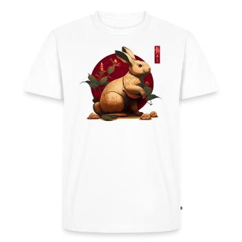 Lapin du Nouvel An chinois 2023 - T-shirt Premium bio Homme - blanc - Devant - Nico (187cm)