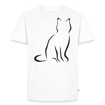 Chat chat animal animal chat chats - T-shirt Premium bio Homme - blanc - Devant - Nico (187cm)