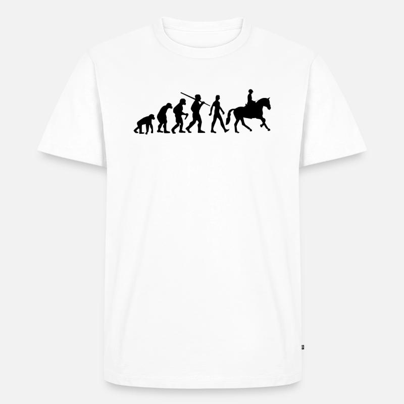 Reiter Evolution Pferde - Männer Premium Bio T-Shirt - Weiß
