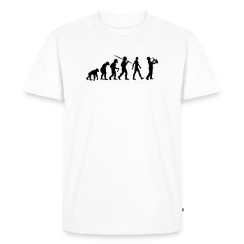 Saxophone Evolution Saxophonist - Men's Premium Organic T-Shirt - white - Front - Nico (187cm)