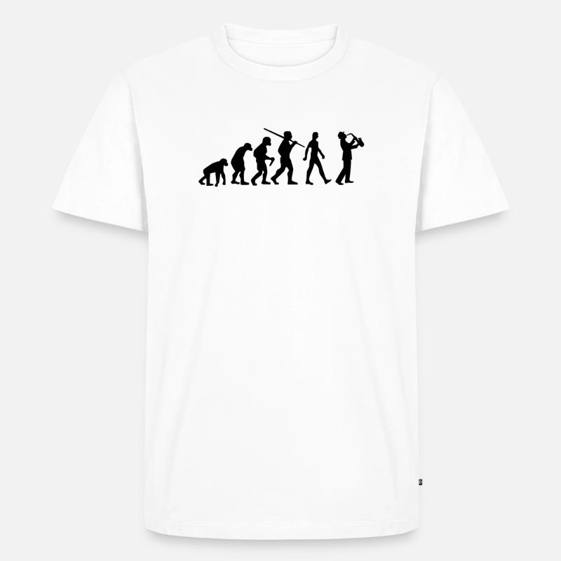 Saxophone Evolution Saxophoniste - T-shirt Premium bio Homme - blanc