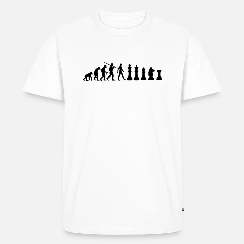 Chess Evolution Schach - Männer Premium Bio T-Shirt - Weiß