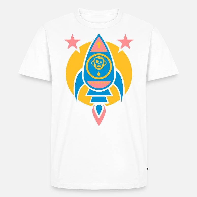 Rocket Ape - Männer Premium Bio T-Shirt - Weiß