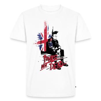 british PUNK ROCK ONE - Men's Premium Organic T-Shirt - white - Front - Nico (187cm)