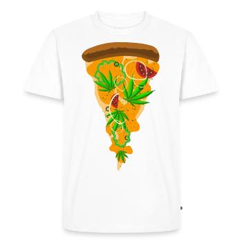 Pizza aux mauvaises herbes - T-shirt Premium bio Homme - blanc - Devant - Nico (187cm)