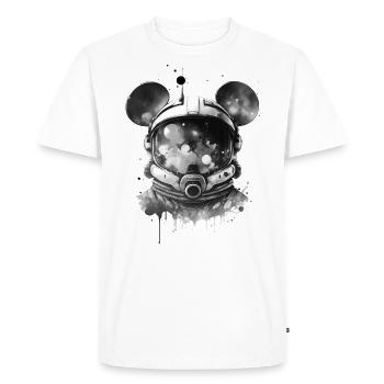Astronaut Mouse, Helmet, Spacesuit, Space, Space - Men's Premium Organic T-Shirt - white - Front - Nico (187cm)