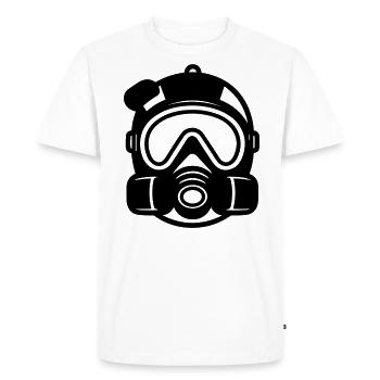 Gas Mask - Men's Premium Organic T-Shirt - white - Front - Nico (187cm)