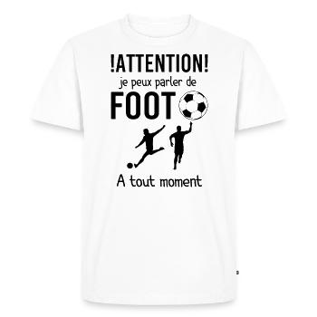 Foot Humour Football Cadeau - T-shirt Premium bio Homme - blanc - Devant - Nico (187cm)
