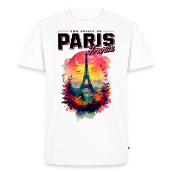 Paris Eiffel Tower France City Skyline Colorful - Men's Premium Organic T-Shirt - white - Front - Nico (187cm)