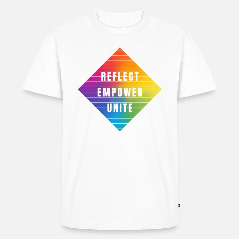 PRIDE Reflect empower unite - Männer Premium Bio T-Shirt - Weiß