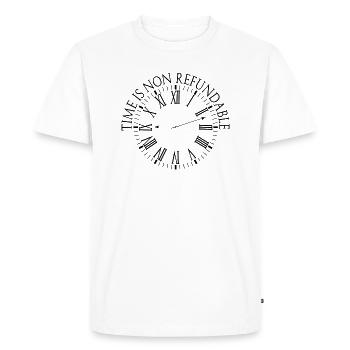 Time is non-refundable - Men's Premium Organic T-Shirt - white - Front - Nico (187cm)