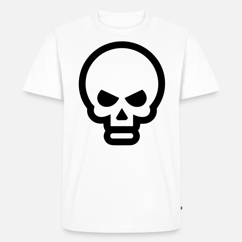 Schädel - Männer Premium Bio T-Shirt - Weiß