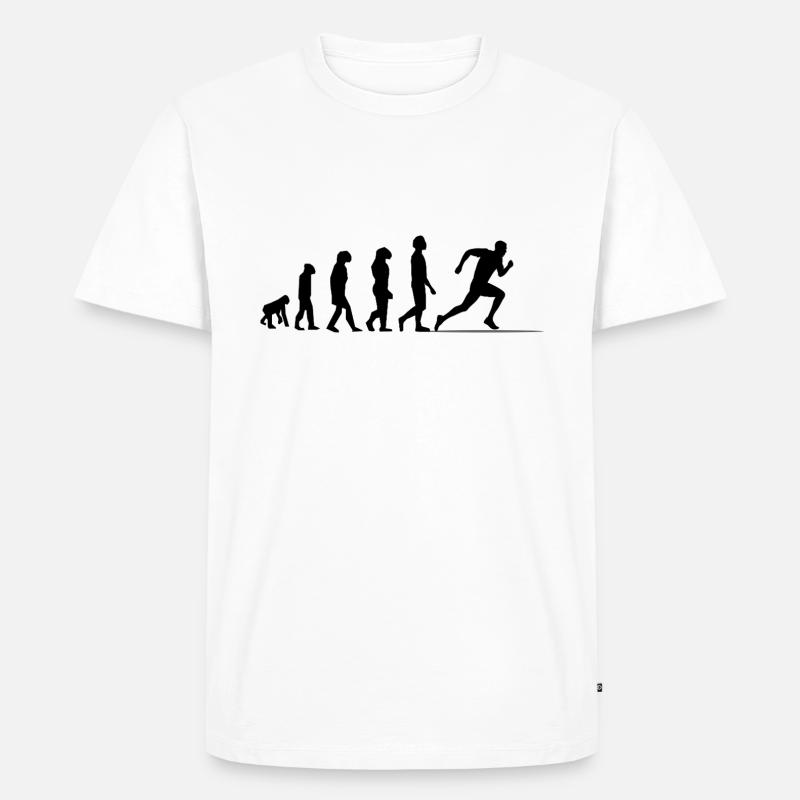Evolution Sprint / Sprinter - Männer Premium Bio T-Shirt - Weiß