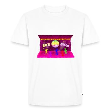Disco, Pink, 80s, Retro, Party, Old School - Men's Premium Organic T-Shirt - white - Front - Nico (187cm)