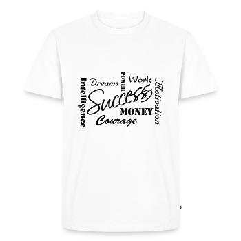 Success - Men's Premium Organic T-Shirt - white - Front - Nico (187cm)