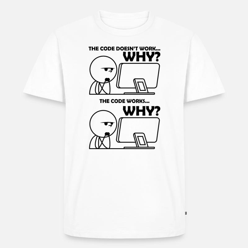 Programmierung Code Witzig - Männer Premium Bio T-Shirt - Weiß