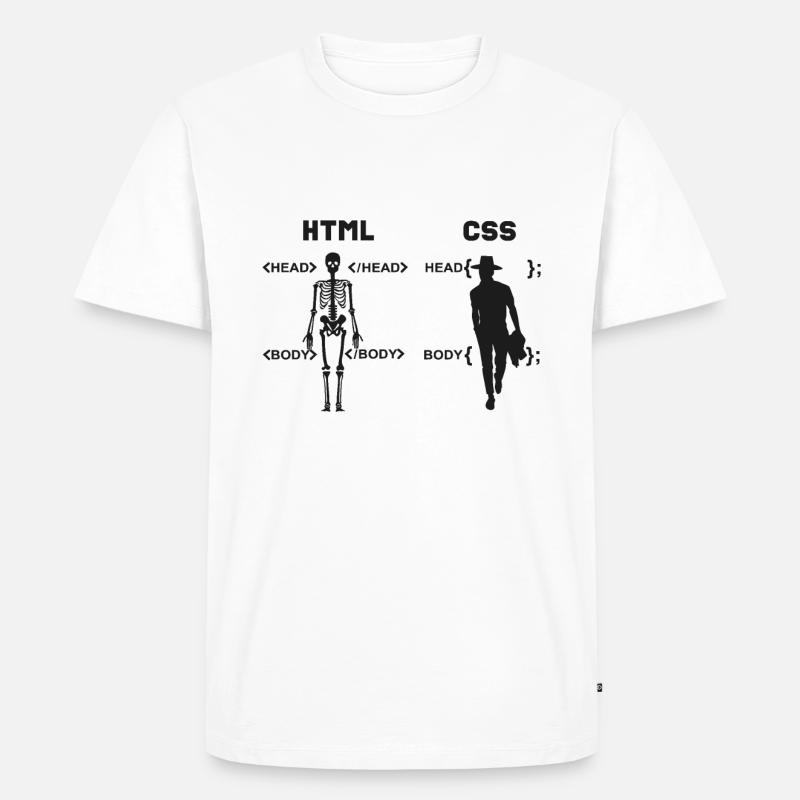 HTML vs CSS Programmiersprache - Männer Premium Bio T-Shirt - Weiß