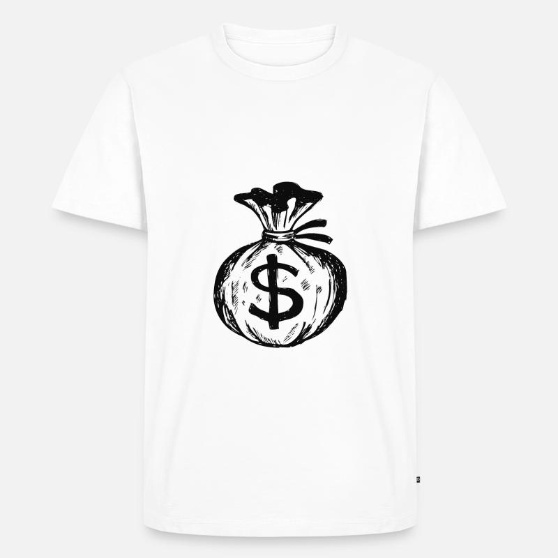 Geldsack (Schwarz) - Männer Premium Bio T-Shirt - Weiß