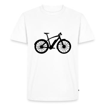 Ebike cyclist motif pedelec MTB bike - Men's Premium Organic T-Shirt - white - Front - Nico (187cm)